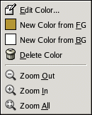 The Palette Editor Menu